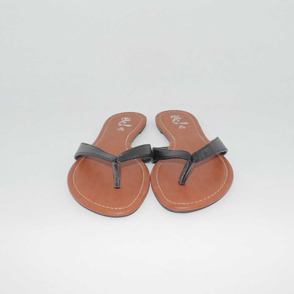 Black/Brown Flat Sandals Size 6-9